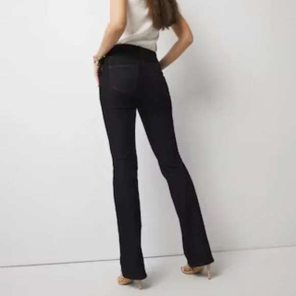 LAST CHANCE!  WHBM HIGH RISE SKINNY FLARE SCULPT DARK WASH DENIM JEANS 0 S - Picture 2 of 12